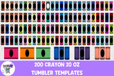 200 Crayon Tumbler Wraps - Straight Tumbler Sublimation